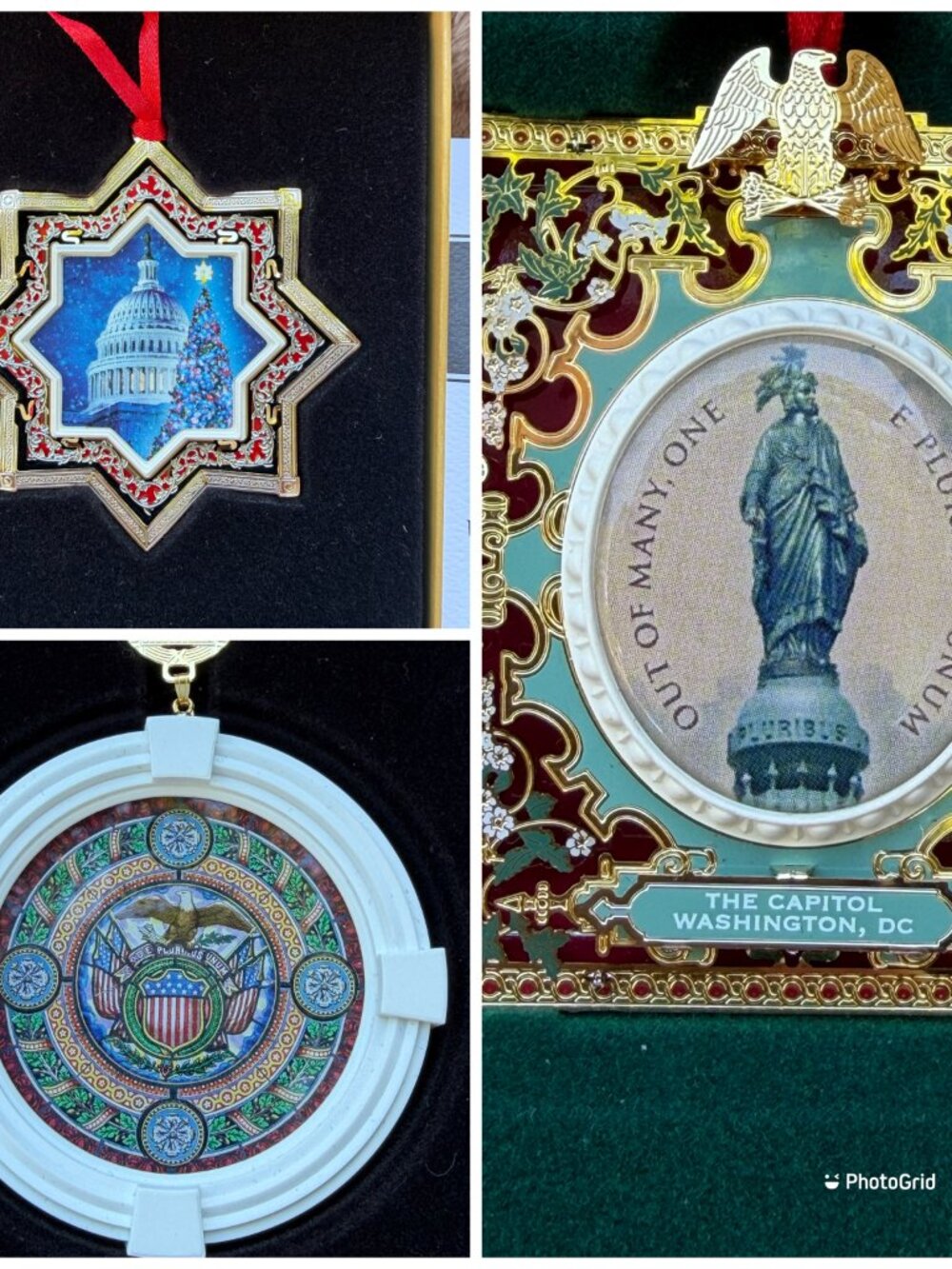 Lot of 3 Official US Congressional Holiday Ornaments 2012 2014 2018 NIB